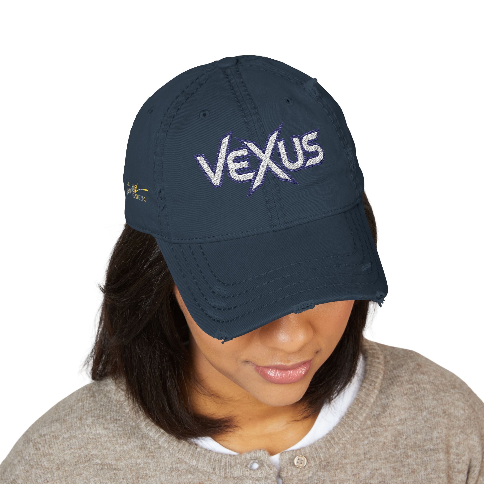 Vexus Leroy Distressed Dad Hat - Embroidered Cap for Casual Style