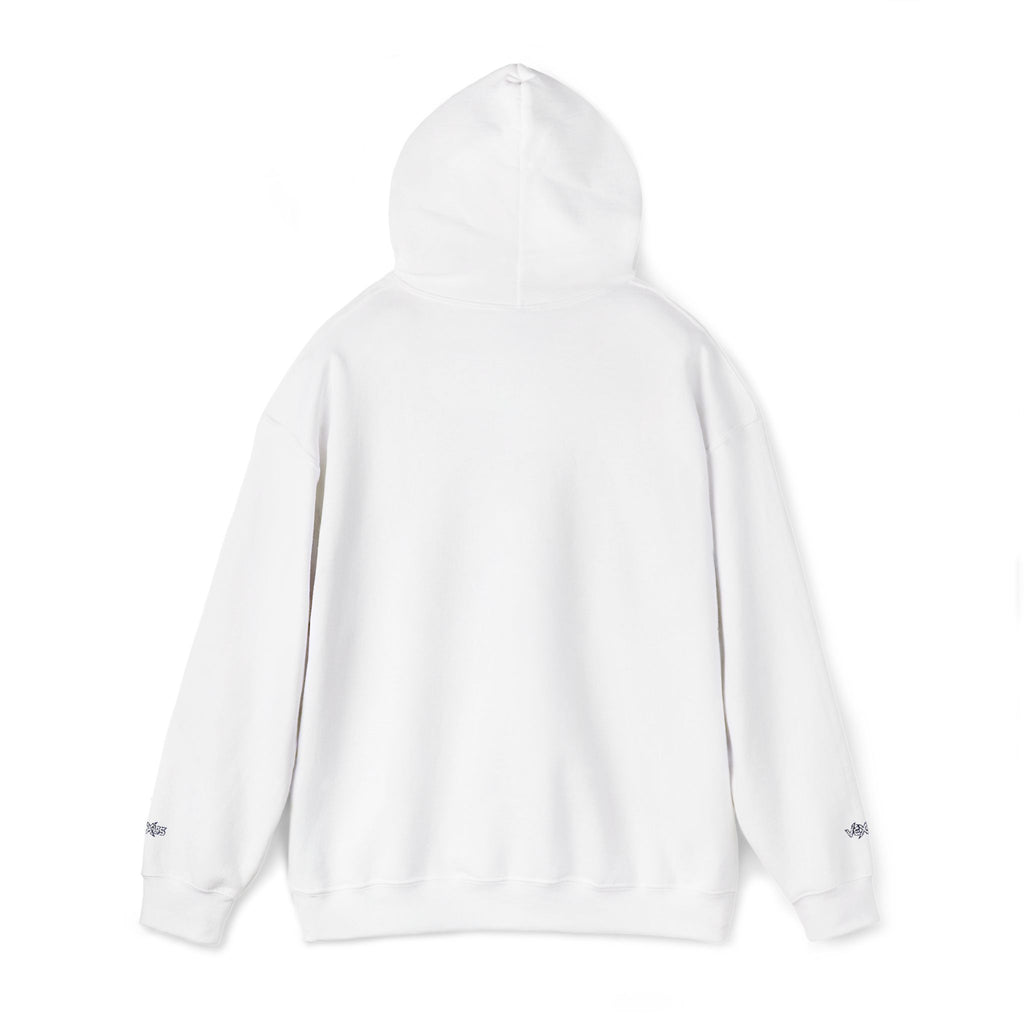 Leroy Floral Script Hoodie — White Cozy Name Graphic Sweatshirt
