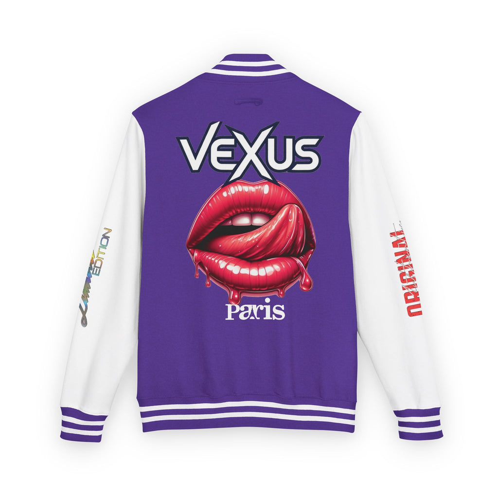 Letterman Jacket — VEXUS Paris Graphic Varsity Jacket with Lip Logo