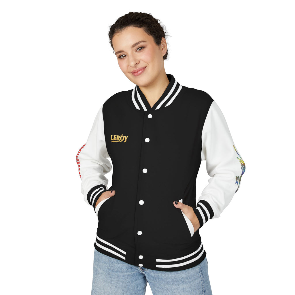Letterman Jacket — VEXUS Paris Graphic Varsity Jacket with Lip Logo