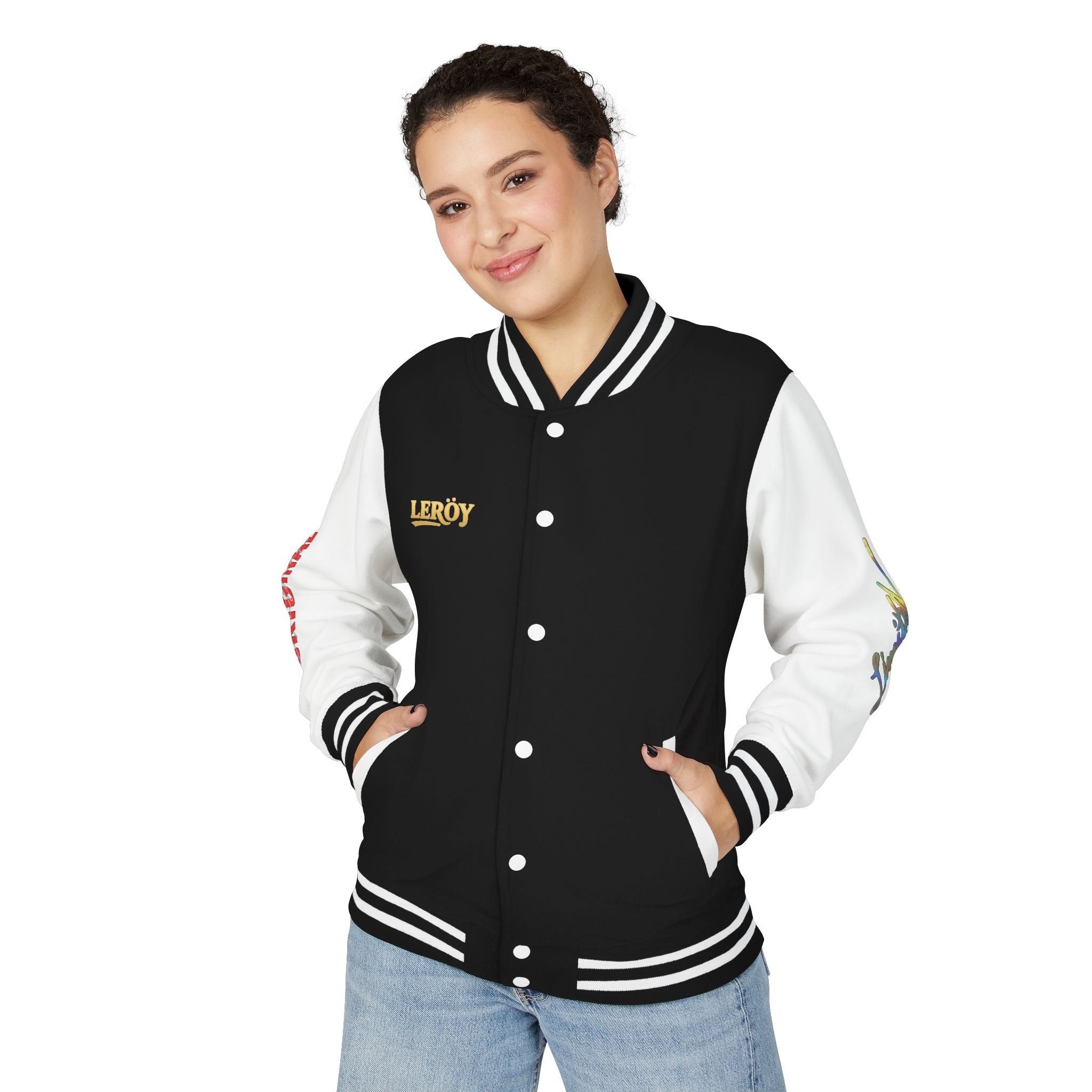 Letterman Jacket — VEXUS Paris Graphic Varsity Jacket with Lip Logo