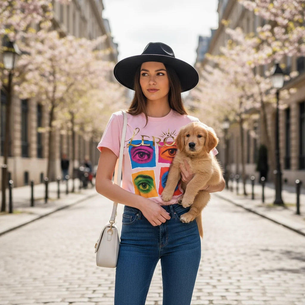 🎨 T-Shirt LERÖY Eye Pop Art  — Retro Psychedelic Graphic Tee with Colorful Eyes