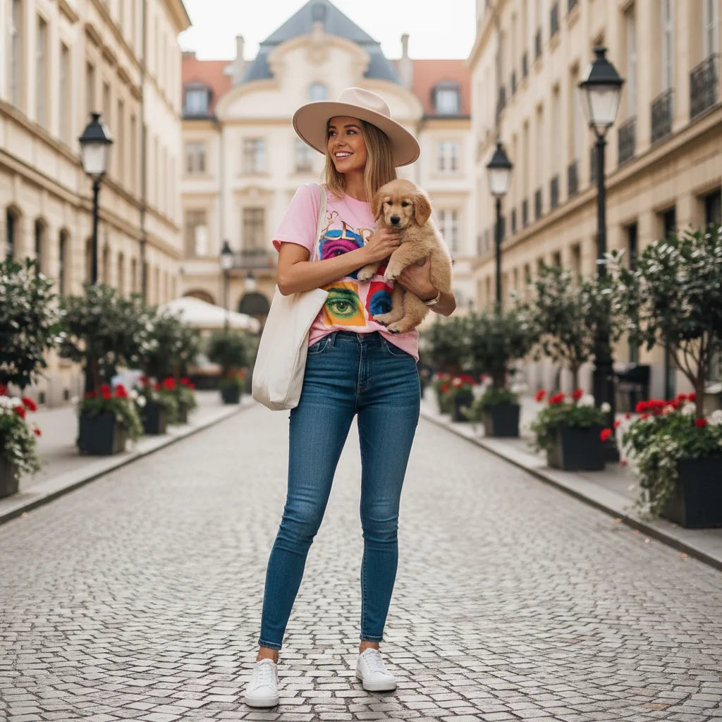 🎨 T-Shirt LERÖY Eye Pop Art  — Retro Psychedelic Graphic Tee with Colorful Eyes