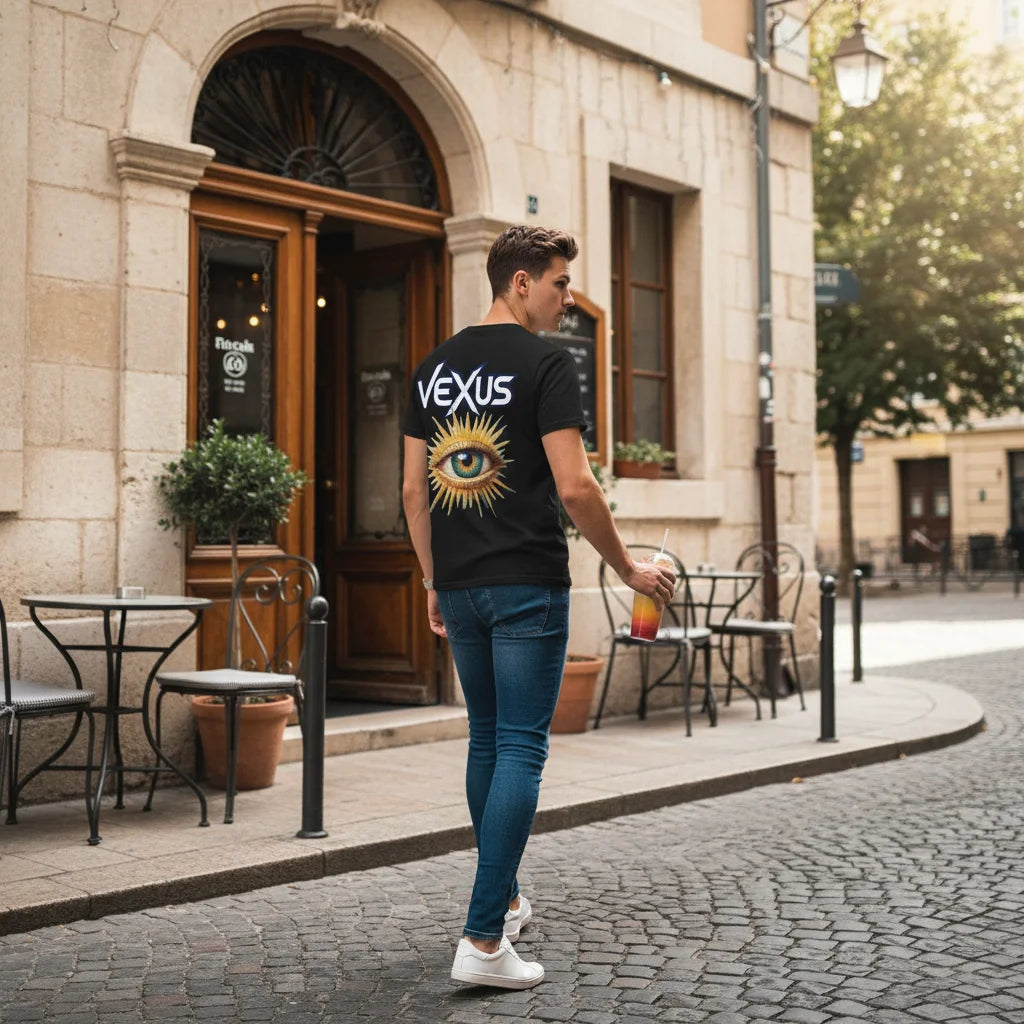 🎨 T-Shirt LERÖY Eye Pop Art  — Retro Psychedelic Graphic Tee with Colorful Eyes