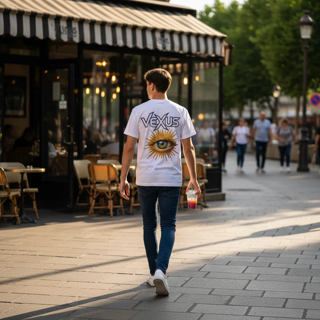 🎨 T-Shirt LERÖY Eye Pop Art  — Retro Psychedelic Graphic Tee with Colorful Eyes