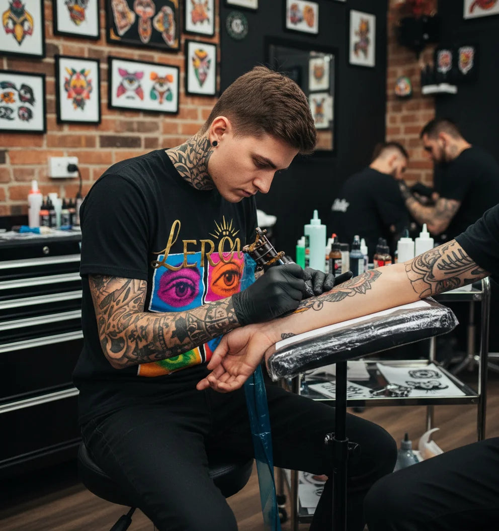 🎨 T-Shirt LERÖY Eye Pop Art  — Retro Psychedelic Graphic Tee with Colorful Eyes